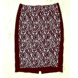 Worthington Black & white Lace Pencil Skirt 10